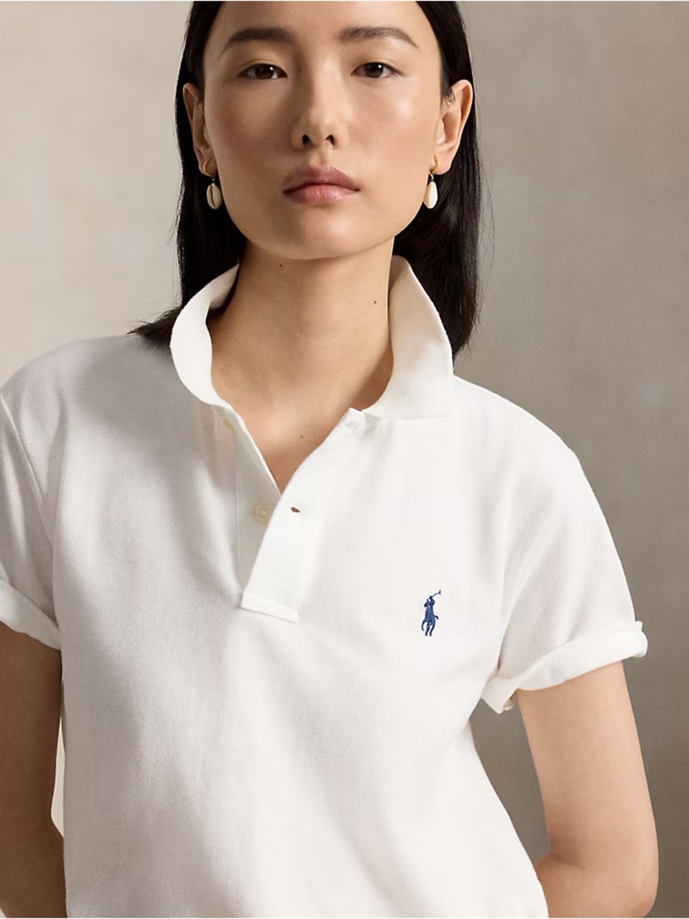 Polo Ralph Lauren White Classic Polo Shirt with Navy Pony Size XS Like New
